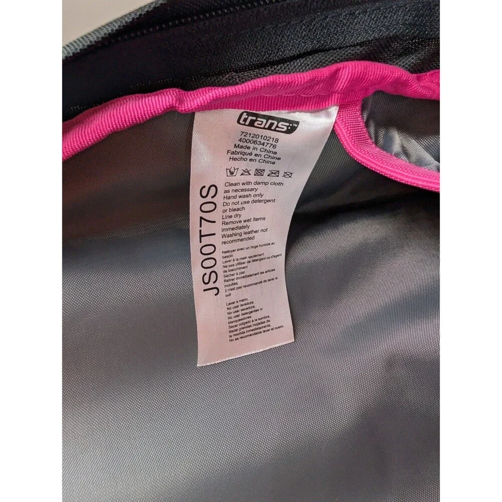 Trans By Jansport Black Pink Backpack Rosa Floral Embroidered Design